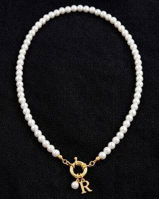 Pre-Order Pearl Initial/Letter 18K Gold Necklace-W