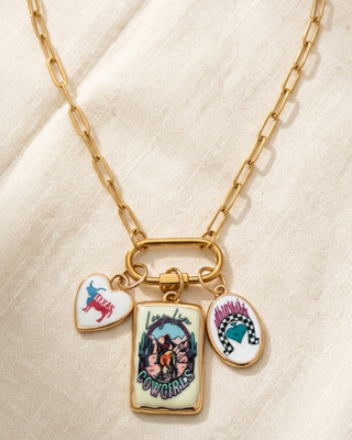 Long Live Cowgirls Charms Western Paperclip Necklace-W