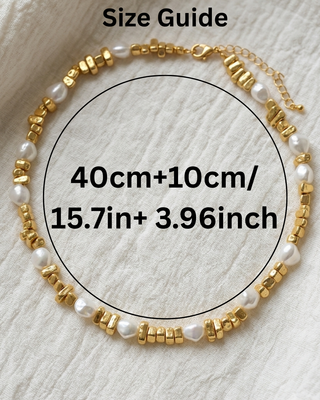 Irregular White Stone Gold Adjustable Necklace-W