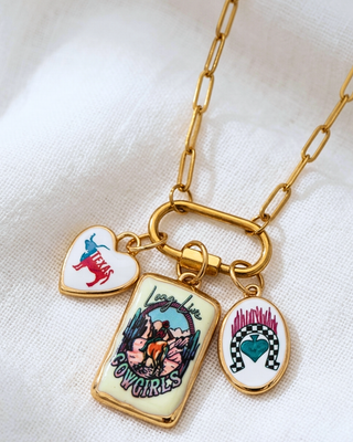 Long Live Cowgirls Charms Western Paperclip Necklace-W