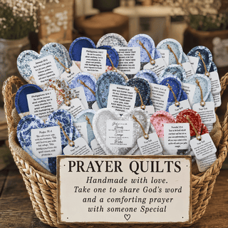Faith Heart Prayer Quilts With Cross Inside Light Summer-W