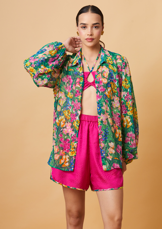 Floral Printed Swim Cover Ups