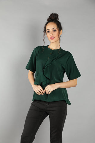 Front Ruffle Top-W