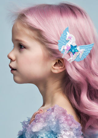 Little Unicorn Wing Hair Clip (BLUE)