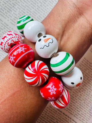 Wooden Christmas Bracelet  Assorted - W