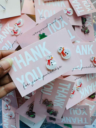 Holiday Acrylic Christmas Studs-W