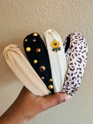 Fall Knotted Headbands with Charms(Set of 4) - W