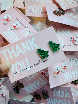 Holiday Acrylic Christmas Studs-W