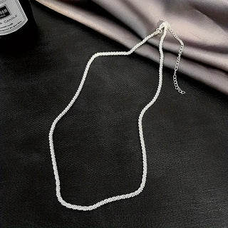 Silver Minimalist Thin Chain Necklace & Ring Set