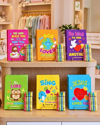 Faith Bible Coloring Books with Crayons-W