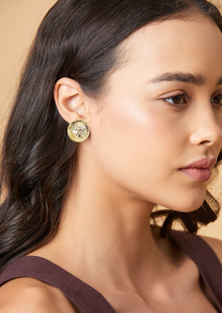 Gold-Plated Moon Stud