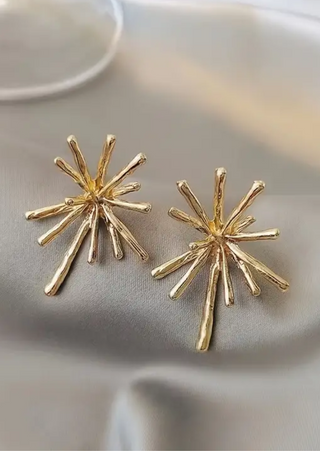 14K Gold-Plated Light Rays Stud Earring