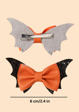 Halloween Glitter Bat Hair Clips- Set of 2