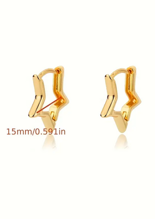 18K Gold-Plated Star Hoop Earring