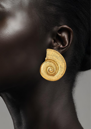 Gold-Plated Ocean Inspired Shell Stud Earring.