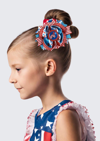 Whimsical Independence Day Bow Hair Clips