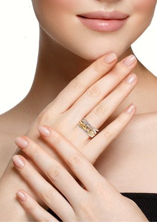 14K Gold Plated Multi Layer Finger Ring