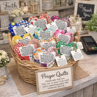Faith Heart Prayer Quilts With Cross Inside-W