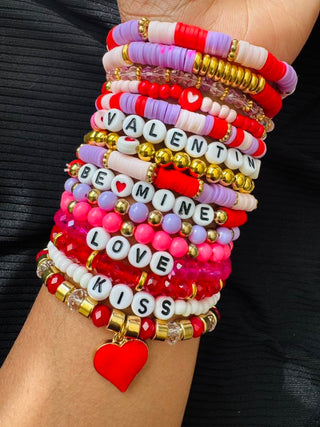 V-Day Beaded Bracelet-W